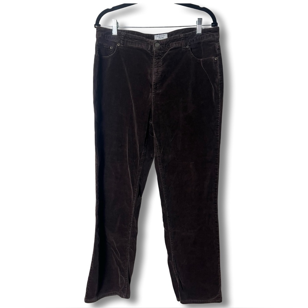 Charter Club Pant Shop Classic Fit Corduroy Straight Leg Brown Pants Sz‎ 14